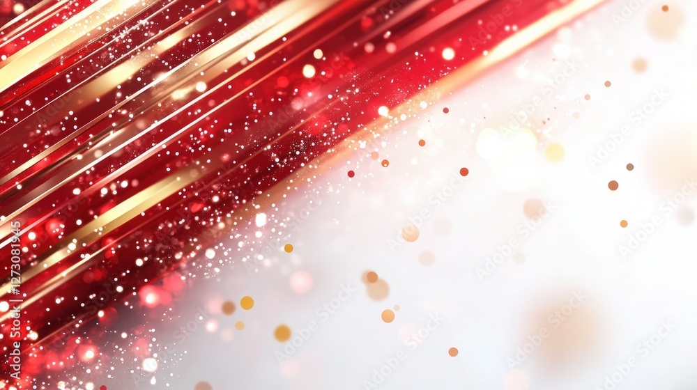 Aufkleber Abstract Red Background with Light Effects and Glittering Particles