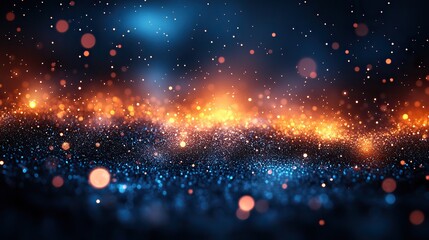 Fototapeta premium vibrant glowing blue background with multicolored bokeh lights for festive and creative designs