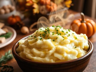 Thanksgiving Mashed Potatoes with Gravy and Chives