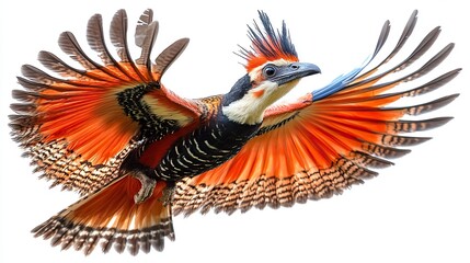 Fototapeta premium vibrant hoatzin bird in png format isolated on transparent background with distinctive feather patterns and unique appearance