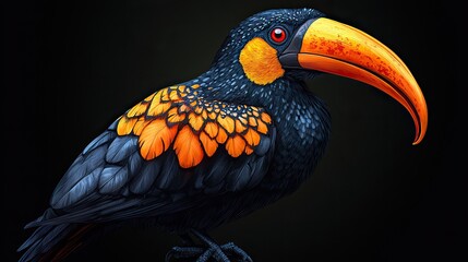 vibrant hornbill bird isolated on transparent background ideal for wildlife conservation projects and nature themed designs