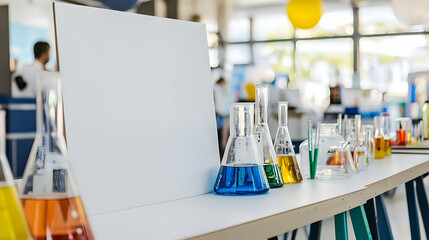 Large foam board at a science fair, perfect for educational event advertisements.