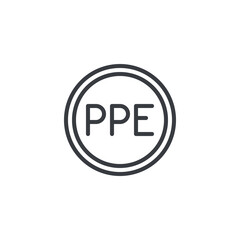 PPE Required Sign line icon