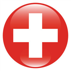 Obraz premium Switzerland circle flag logo icon digital vector illustration