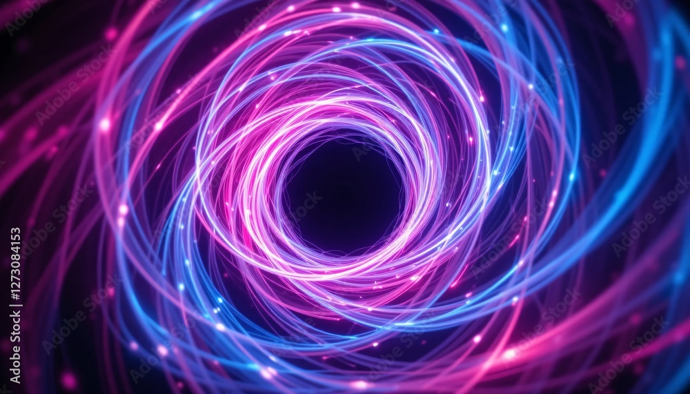 Leinwandbilder ethereal swirl of light, dynamic energy flow. abstract pink and blue light trails intertwined, cosmi