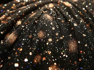 Sequined dress texture, sparkling details, close-up, party wear, glamorous fashion, nightlife