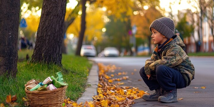 kid panhandler - child living on the street in poverty