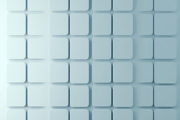 Soft light illuminates subtly textured pale blue squares arranged in a clean grid pattern. AI Generated