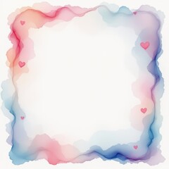Obraz premium Pastel Watercolor Heart Frame Design for Wedding Invitations