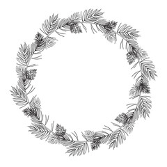Pine branches Frame vector art