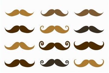 Mustaches icon, hipster sign, Fathers day symbol, barber logo, human whisker, vintage moustache emblem