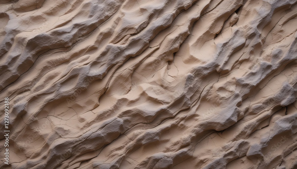 Aufkleber natural texture waves of sandy beige terrain...eroded rock formations...light brown earthy backgroun