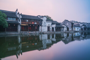 Naklejka premium Old houses, rivers, and bridges in Zhouzhuang Ancient Town, Suzhou City, Jiangsu Province, China On April 18th, 2023
