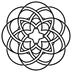 Fototapeta premium Endless Circle Mandala Line Art Vector