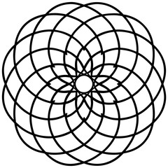 Obraz premium Endless Circle Mandala Line Art Vector