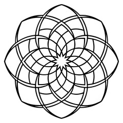 Obraz premium Endless Circle Mandala Line Art Vector
