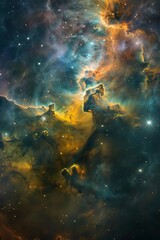 Obraz premium Universe abstract background, colorful space galaxy clouds nebula, stary cosmos, universe wallpaper