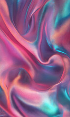Obraz premium Iridescent fabric waves with dynamic color shifts creating a dreamlike visual texture