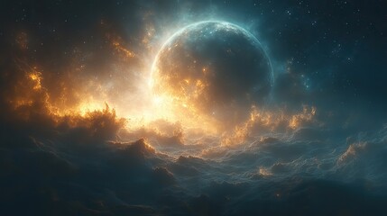 Fototapeta premium wonders of the cosmos with ultra detail hd backgrounds that showcase the breathtaking beauty of planets background with space generative ai