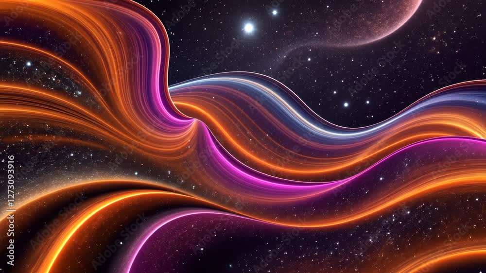 Poster a colorful swirl of lines and dots. the lines are in different colors and the dots are in different 