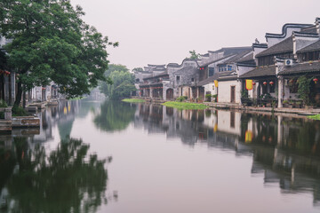 Old houses, rivers, and bridges in Zhouzhuang Ancient Town, Suzhou City, Jiangsu Province, China On April 18th, 2023