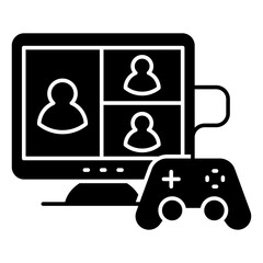 Modern design icon of game players