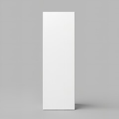 Blank White Box Mockup: A Simple, Rectangular White Box Isolated Against a Neutral Gray Background, Ideal for Product Packaging, Branding, or Mockup Presentations.