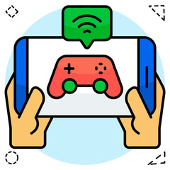 A flat design, icon of play mobile game