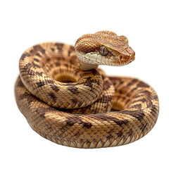 Obraz premium Angled view full-body shot of an extremely perfect-looking single Tiger Rattlesnake isolated on a white transparent background