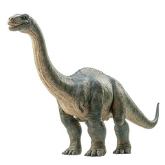 Fototapeta premium Angled view full-body shot of an extremely perfect-looking single Titanosaur isolated on a white transparent background