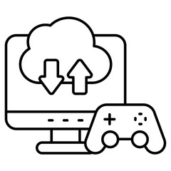 Editable design icon of cloud game transfer