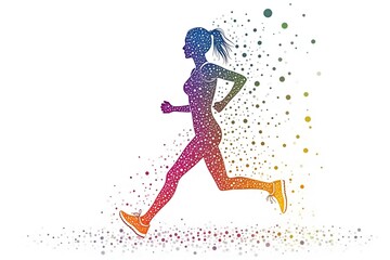 Naklejka premium An athletic woman. Running silhouette. Abstract illustration. 