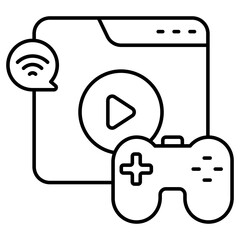 Modern design icon of video game website