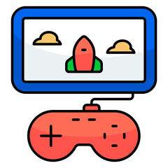 Perfect design icon of video game launch