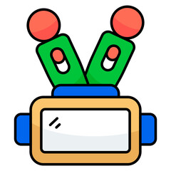 Goggles with remote controller, icon of game accessories
