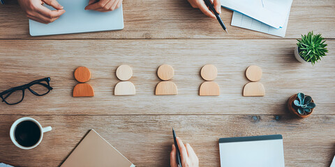 Corporate hr reviewing employee performance evaluations office photograph professional environment overhead view employee engagement