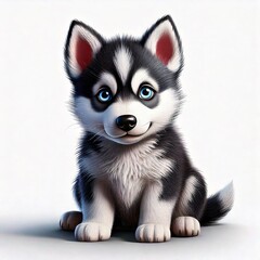 Obraz premium siberian husky puppy with cute eyes and a cute expression