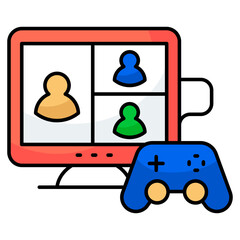Modern design icon of game players