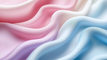 Obraz premium Pastel Dream: Abstract Photography of Soft, Flowing Fabrics in Pink and Blue Hues