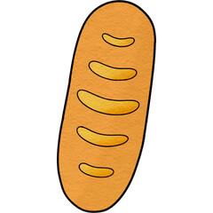 The illustration of a french baguette