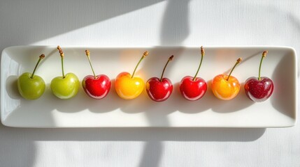 Rainbow Cherries: A Delightful Arrangement of Colorful Fruits