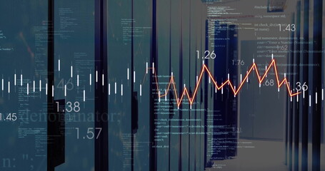 Image of digital data processing over computer servers