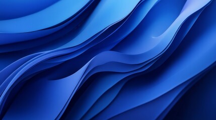 Obraz premium Abstract Waves in Vibrant Dark Azure and Cobalt Hues