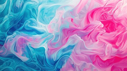Fototapeta premium Abstract Swirling Pink and Blue Paint