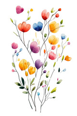 watercolor decoration elements isolated flowers, mothers day