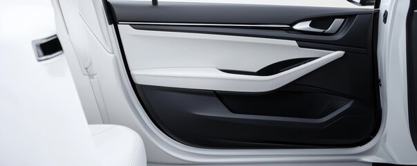 Elegant interior of modern car door with sleek design elements and contemporary materials