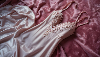 Bridal Satin Lingerie with Fine Lace Embellishments – Wedding Night Elegance
