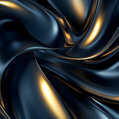 Black and gold digital art dynamic abstract patterns in modern design