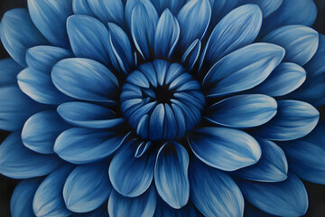 Obraz premium Blue Blossom Close-Up with Petals in Various Shades of Blue