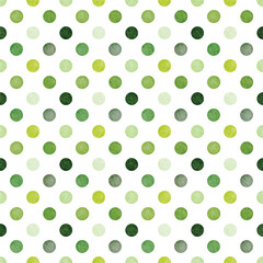 Seamless Green Watercolor Polka Dots Vectors